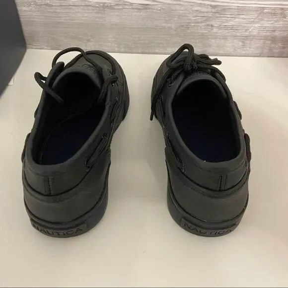 BOYS NAUTICA BLACK BOAT OXFORD SHOES - Picture 6 of 8